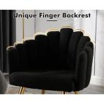 Fauteuils Fauteuil van imitatiebont voor woonkamer gestoffeerde kaptafel voor slaapkamer moderne accentstoel met metalen poten (zwart)