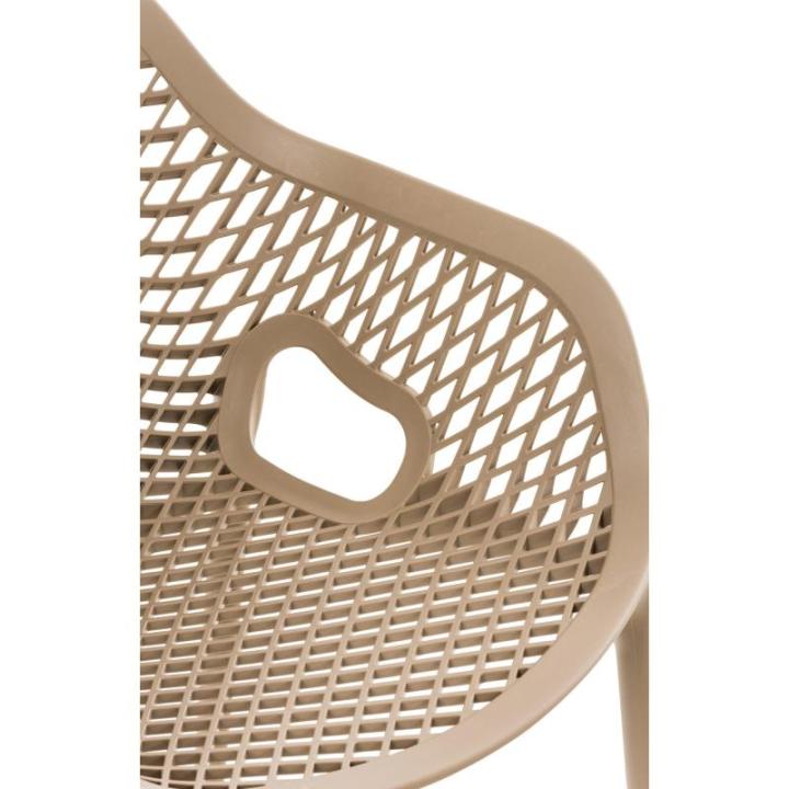 Stoel Air XL, stapelbare terrasstoel, comfort en design, ideaal voor tuin en balkon, uv-bestendig en weerbestendig, kleur: modder