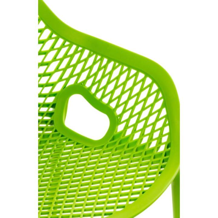Stoel Air XL, stapelbare terrasstoel, comfort en design, ideaal voor tuin en balkon, uv-bestendig en weerbestendig, kleur: groen