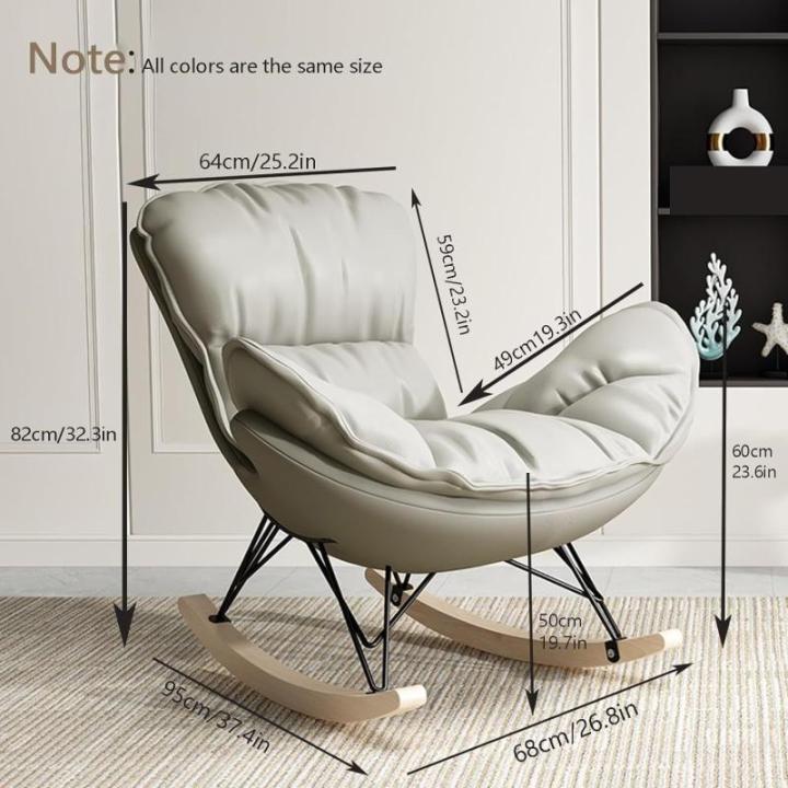 Bankschommelstoel Tech Stoffen Fauteuil met Poef Mid-century Rocker Fauteuil Gestoffeerde Comfortabele Schommelstoel for Slaapkamer Woonkamer(C)