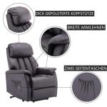 Relaxstoel met opstahulp en ligfunctie 7299, televisiestoel, elektrisch verstelbaar, tv-stoel voor senioren, woonkamer (kunstleer, zwart)