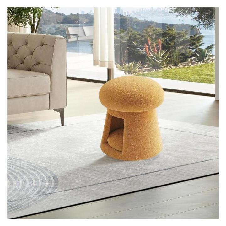 Voetsteun Kruk Gestoffeerd Voetenbank Voetenbankje Met Opbergruimte, Multifunctioneel Kattenbed Sofa Voetsteun Voor Woonkamer, Slaapkamer Of Huwelijkscadeaus(Yellow)