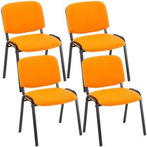 Set van 4 bezoekersstoelen Ken, Kleur:oranje