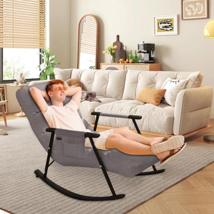 Schommelstoel – schommelstoel voor binnen, schommelstoel voor de slaapkamer, gevoerde ligstoelen, moderne schommelstoel, schommelstoel voor de tuin in de slaapkamer thuis, 83 x 5