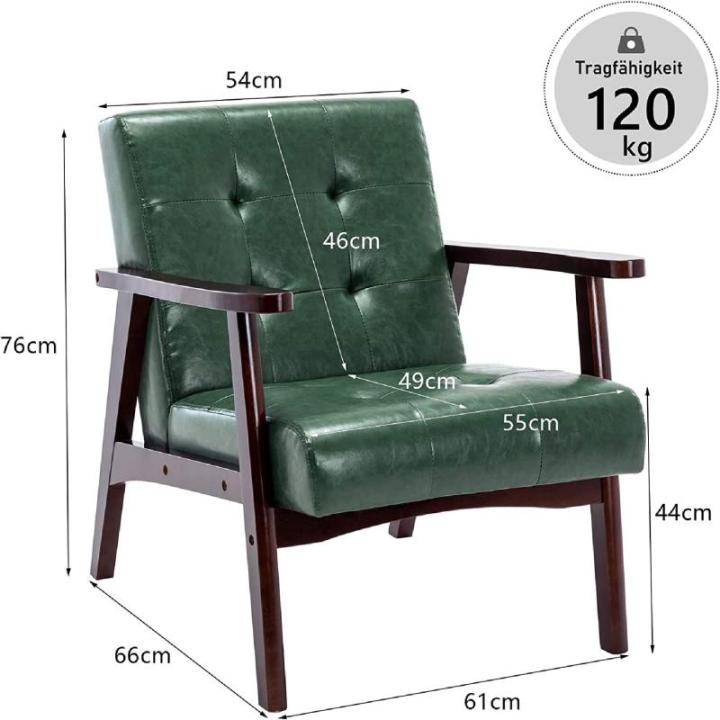 Retro houten stoel woonkamer massief hout stoel gestoffeerde stoel lounge stoel met armleuningen middeleeuws houten frame designstoel van kunstleer en eiken voor slaapkamer café b