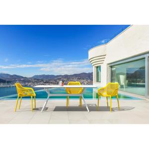 Stoel Air XL, stapelbare terrasstoel, comfort en design, ideaal voor tuin en balkon, uv-bestendig en weerbestendig, kleur: geel