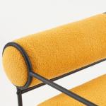 Cocktailstoel Teddy fauteuil set van 2 moderne loungestoelen met zwarte metalen poten voor woonkamer slaapkamer tot 120 kg geel