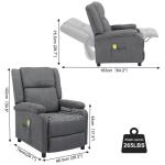 Televisiestoel, relaxstoel, relaxstoel met verstelbare beensteun en ligfunctie, ligstoel, tot 120 kg, enkele bank