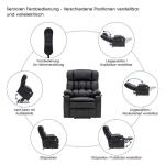 MCombo 7546 Elektrische opstahulp, relaxstoel met 3 motoren, afzonderlijk verstelbaar, ligpositie tot 165 graden (zwart)