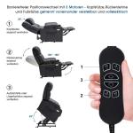 MCombo 7546 Elektrische opstahulp, relaxstoel met 3 motoren, afzonderlijk verstelbaar, ligpositie tot 165 graden (zwart)