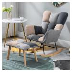 Moderne Schommelstoel met Ottoman voor Nursery Gray3