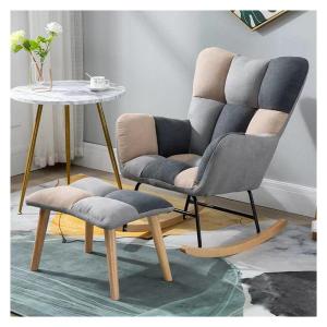 Moderne Schommelstoel met Ottoman voor Nursery Gray3