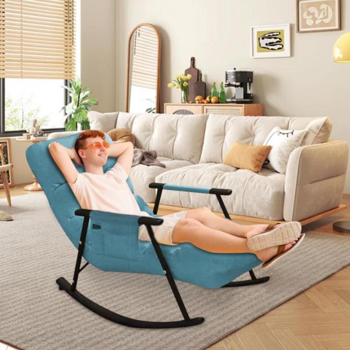 Schommelstoel voor slaapkamer, ligstoel met gevoerde zitting, schommel-ligstoel, moderne ligstoel, indoor en outdoor loungestoel, gliderstoel voor de woonkamer