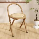 Opvouwbare stoel, rugleuning thuis rotan eettafel en stoelen, thuis eetkamerstoel, opvouwbaar, krukken for buiten(Light Wood)