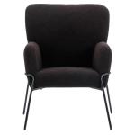 Freia Loungestoel, woonkamerstoel, cocktailstoel, gestoffeerde stoel, woonkamer, moderne accentstoel met rugleuning, relaxstoel, zwart