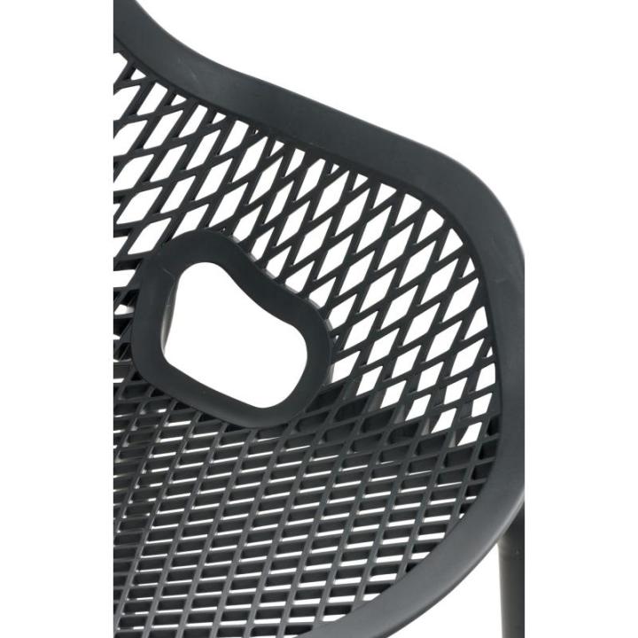 Stoel Air XL, stapelbare terrasstoel, comfort en design, ideaal voor tuin en balkon, uv-bestendig en weerbestendig, kleur: donkergrijs