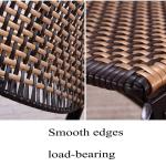 Geweven balkon rotan stoel, rotan rugleuning stoel, rotan kruk, opvouwbare stoel, buiten vrijetijds stoel(Two-tone)