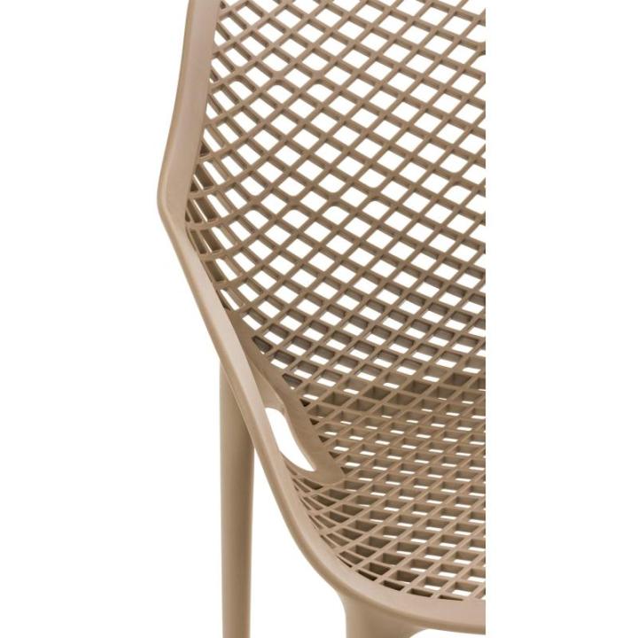 Stoel Air XL, stapelbare terrasstoel, comfort en design, ideaal voor tuin en balkon, uv-bestendig en weerbestendig, kleur: modder