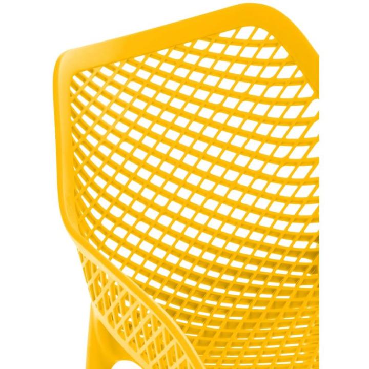 Stoel Air XL, stapelbare terrasstoel, comfort en design, ideaal voor tuin en balkon, uv-bestendig en weerbestendig, kleur: geel