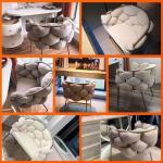 Luxe Pluizige Fluwelen Make-up Fauteuil met Gouden Metalen Benen voor Slaapkamer Woonkamer en Cafe Moderne Gestoffeerde IJdelheid Leisure Fauteuil