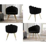 Fauteuils Fauteuil van imitatiebont voor woonkamer gestoffeerde kaptafel voor slaapkamer moderne accentstoel met metalen poten (zwart)