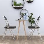Klapstoel, gevoerde draagbare klapstoelen, metalen frame van staal, 150 kg draagkracht, klapstoel, kunstleer, zwart, bureaustoel voor feestjes, bruiloften, picknicks, campingstoele