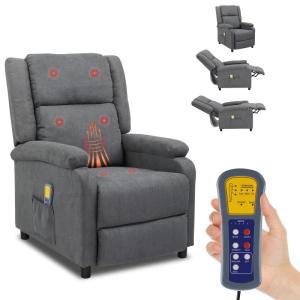 Televisiestoel, relaxstoel, relaxstoel met verstelbare beensteun en ligfunctie, ligstoel, tot 120 kg, enkele bank