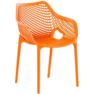 Stoel Air XL, stapelbare terrasstoel, comfort en design, ideaal voor tuin en balkon, uv-bestendig en weerbestendig, kleur: oranje