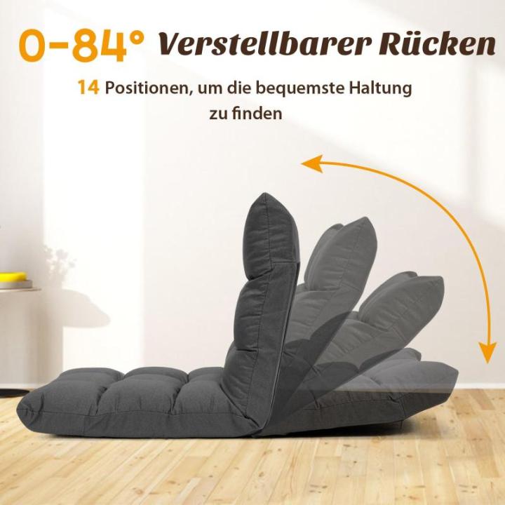 Vloerstoel met verstelbare rugleuning, vloerstoel, gestoffeerd, vloerkussen, opvouwbaar, meditatiestoel, relaxstoel, Thais kussen voor vrije tijd, meditatie, yoga (lichtroze)