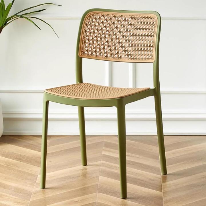 Rotan Plastic Indoor Stapelbare Stoelen voor Keuken & Kamer Retro Mid Century Commerciële Event Lounge Stoel D45x50x80cm