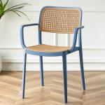 Rotan Plastic Stapelbare Stoelen voor Indoor en Commerciële Evenementen Retro Mid Century Lounge Stoel voor Keuken en Woonkamer 18x20x31" (J45x50x80cm)