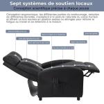 Televisiestoel, elektrische massagestoel, relaxstoel, tv-stoel met ligfunctie, ruststoel, leer (zwart)