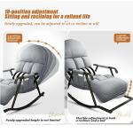 Schommelstoel met gewatteerd kussen, ligstoel in de woonkamer, gestoffeerde relaxfauteuil, loungestoel, verstelbare voetensteun en rugleuning, voor woonkamer, slaapkamer en balkon