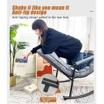 Schommelstoel met gewatteerd kussen, ligstoel in de woonkamer, gestoffeerde relaxfauteuil, loungestoel, verstelbare voetensteun en rugleuning, voor woonkamer, slaapkamer en balkon