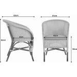 Klassieke rotan clubstoel incl. bekleding beige rotan stoel gevlochten stoel (groen)