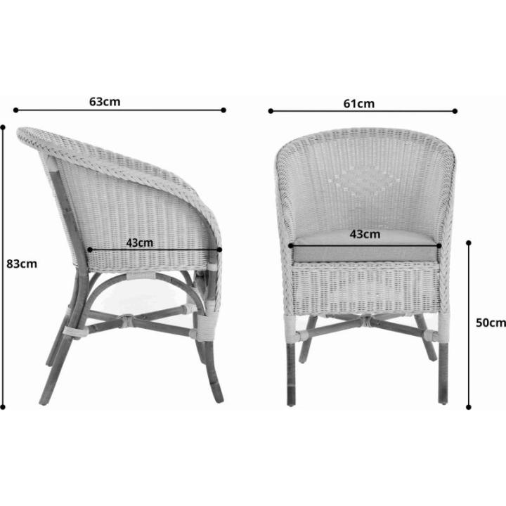 Klassieke rotan clubstoel incl. bekleding beige rotan stoel gevlochten stoel (groen)