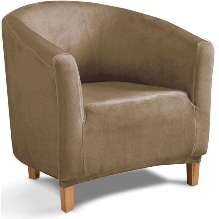 Polyester Wasbare Fauteuil Sofa Cover Verwijderbare Tub Stoel Slipover Hoge Stretch Club Stoel Slipcover voor Woonkamer Bar Counter Hotel -Taupe