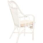 Wintertuin fauteuil Harry armleuning stoel met hoge rugleuning rotan stoel wintertuin stoel (wit)