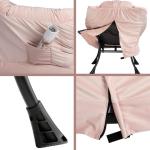 Relax Fauteuil Woonkamer Stoel Slaapkamer Stoel Lounge Stoel met Armleuningen Leesstoel Accentstoel met Stalen Frame, Lichtroze