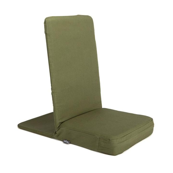 Mandir Vloerstoel met gevoerde rugleuning, meditatiestoel met extra dik zitkussen voor seminar-huizen, meditatie, op de vloer, standaard, groen (dusty green)