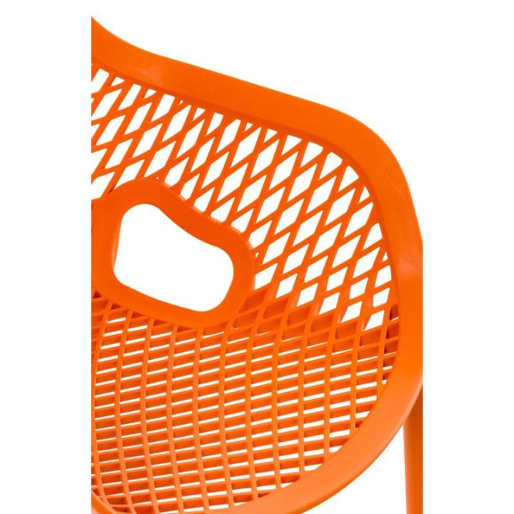 Stoel Air XL, stapelbare terrasstoel, comfort en design, ideaal voor tuin en balkon, uv-bestendig en weerbestendig, kleur: oranje