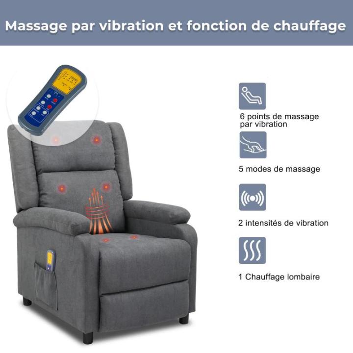 Televisiestoel, relaxstoel, relaxstoel met verstelbare beensteun en ligfunctie, ligstoel, tot 120 kg, enkele bank