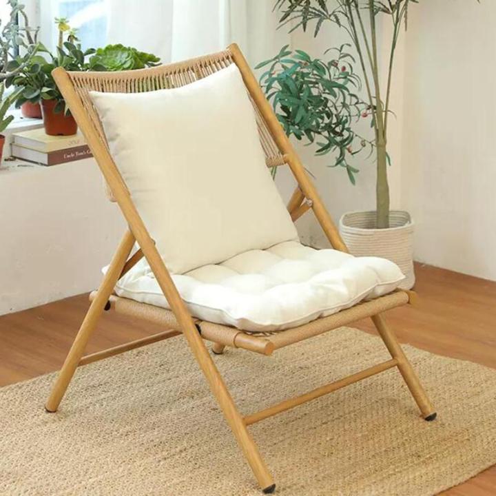 Balkon Kleine Tafel En Stoelen, Vrijetijdsstoelen, Imitatie Houtnerf Opvouwbare Liggende Rotan Stoelen, Patio Tuin Buiten Tafel En Stoelen (Gratis Kussens)(Imitation wood grain col