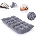 Vloerstoel, vloerstoel, bekleed inklapbaar, 14-traps verstelbaar vloerkussen met rugleuning, luie sofa, meditatiestoel, vensterstoel, grijs