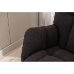 Moderne Tufted Wingback Schommelstoel Gestoffeerd in Teddy Stof Ontspannende Lounge Fauteuil met Massief Houten Benen voor Woonkamer Slaapkamer Kwekerij Gewatteerde Zitting Grijze 
