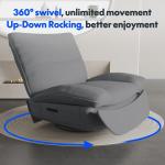 Relaxstoel, handmatige stoel, slaapstoel, draaistoel met rocking, ligstoel in de woonkamer, televisiestoel met verstelbare rugleuning, ruststoel voor senioren en borstvoeding (Ligh