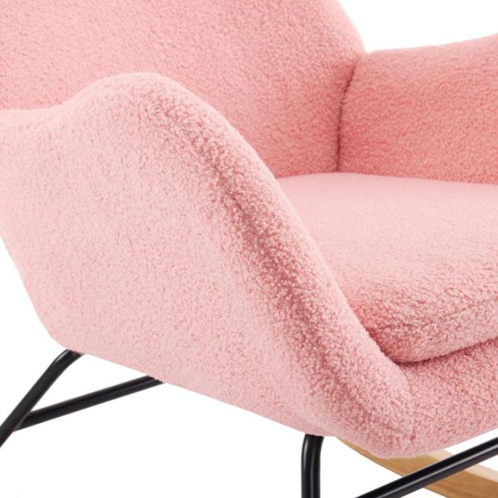 Fautedy Fautedy, moderne stijl, lounge relaxstoel voor kinderen, jongeren, cadeau, tv-stoel, stoel, stoel, woonkamer, schommelstoel (roze)