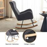 Fautedy Fautedy, moderne stijl, lounge relaxstoel voor kinderen, jongeren, cadeau, tv-stoel, stoel, stoel, woonkamer, schommelstoel (grijs)