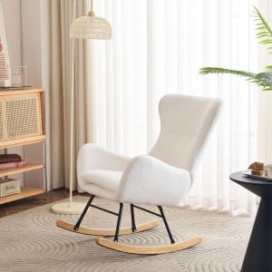 Fautedy Fautedy, moderne stijl, lounge, relaxstoel voor kinderen, jongeren, cadeau, tv-stoel, stoel, woonkamer, schommelstoel (wit)