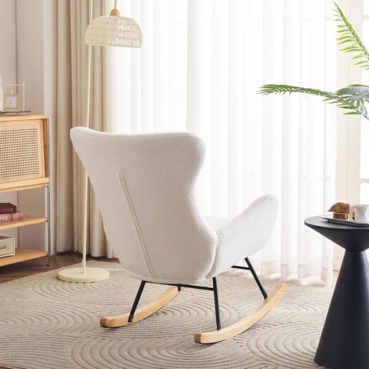 Fautedy Fautedy, moderne stijl, lounge, relaxstoel voor kinderen, jongeren, cadeau, tv-stoel, stoel, woonkamer, schommelstoel (wit)
